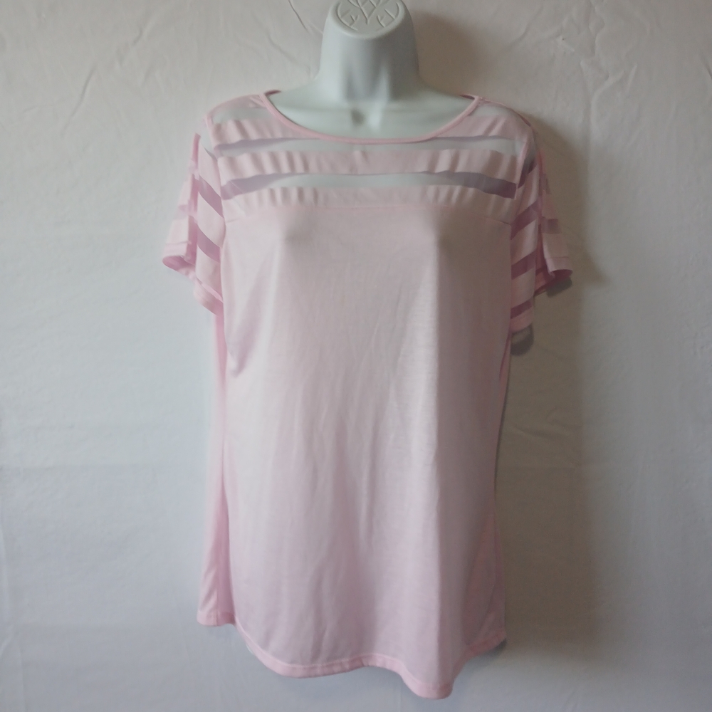 INC International Concepts top Pink Boat Neck Sz XL  Barbie‎ Casual Beach Work